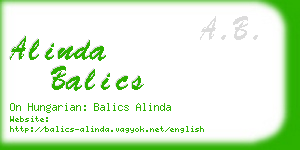 alinda balics business card